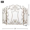 Contemporary Scroll Design Fireplace Screen - Modern Home Decor Accessory