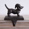 Rustic Cast Iron Dachshund Stocking Holder - Best Holiday Decor for Mantel