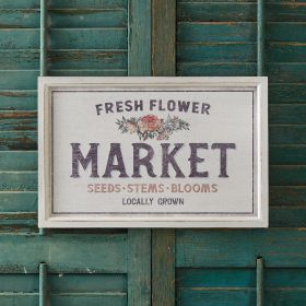 Locally Grown Flower Market Framed Sign