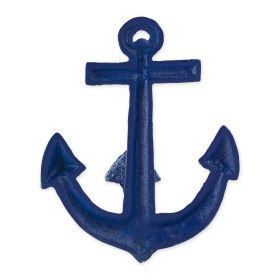 Nautical Blue Anchor Wall Hook - Decorative Coastal Home Decor