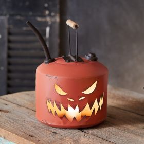 Carved Pumpkin Oil Can Luminary