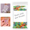 Pack of 100 Zipper Bags with Write On Block 5 x 8 Clear White Block Poly Bags 5x8 for Packing Storing Thickness 4 Mil Plastic Bags for Industrial Food