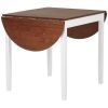 55" Solid Wood Kitchen Table, Drop Leaf Tables for Small Spaces, Folding Dining Table, Brown