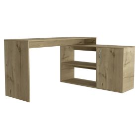 L-Shaped Desk Desti, Office, Light Oak