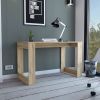 DEPOT E-SHOP Melb Writing Desk with Ample Workstation and Sturdy Legs, Light Oak