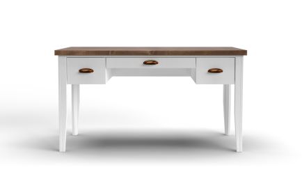 Bridgevine Home Hampton 53 inch Writing Desk, No Assembly Required, Jasmine Whitewash and Barnwood Finish