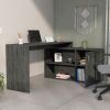 Lyncliff 1-Drawer 2-Shelf L-Shaped Office Desk Smokey Oak