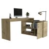 L-Shaped Desk Desti, Office, Light Oak