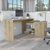 L-Shaped Desk Desti, Office, Light Oak