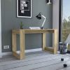 DEPOT E-SHOP Melb Writing Desk with Ample Workstation and Sturdy Legs, Light Oak