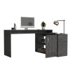 L-Shaped Desk Desti, Office, Smokey Oak