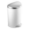 10L Semi-Round Step Trash Can Stainless Steel