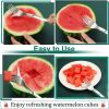 1pc 2 In 1 Watermelon Slicer With Fork Durable Watermelon Cutter Stainless Steel Watermelon Cutting Ruler For Fruit Plate