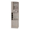 Bar Cabinet Papprika, 8 Wine Cubbies, Double Door, Light Gray Finish