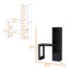 Peterson Computer Desk with 4-Tier Bookcase and 1-Door Cabinet Black