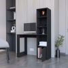 Peterson Computer Desk with 4-Tier Bookcase and 1-Door Cabinet Black