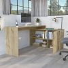 L-Shaped Desk Desti, Office, Light Oak