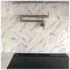 Pot Filler Faucet Wall Mount; Brushed Nickel Finish and Dual Swing Joints Design