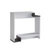 Contemporary Console Table with Two Open Shelves - White & Grey