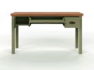 Bridgevine Home Vineyard 53 inch Writing Desk, No Assembly Required, Sage Green and Fruitwood Finish