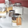 Clear Glass Cracker Jar with Brushed Aluminum Lid, 1 Gallon - 4 Pack