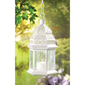 White Moroccan Lantern - Large Size for Stunning Home Decor