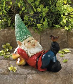 Lazy Gnome Solar Garden Statue