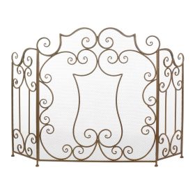 Contemporary Scroll Design Fireplace Screen - Modern Home Decor Accessory