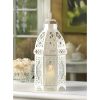 Elegant White Lattice Lantern for Indoor and Outdoor Decor